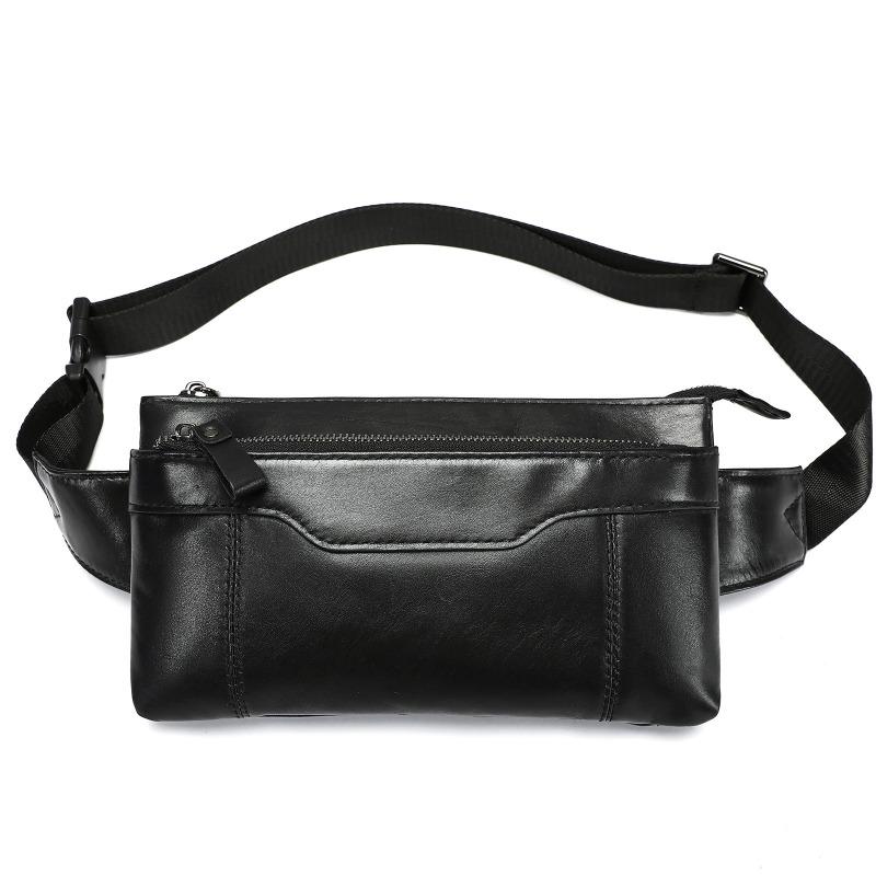 Genuine Leather Men's Chest Bag Crossbody Bag Versatile, Fashionable and High-quality Waist Bag Mobile Phone Case