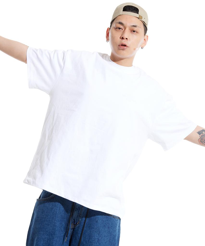 STUFF Solid Loose Fit Heavy Short Sleeve Tee White