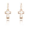 European and American Personalized Cross Earrings Cut Out Long Metal Earrings Niche Style Fancy Non-Piercing Ear Clip Earrings for Women