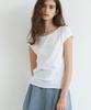 THERYE Round Neck Cap Sleeve T-Shirt(White)
