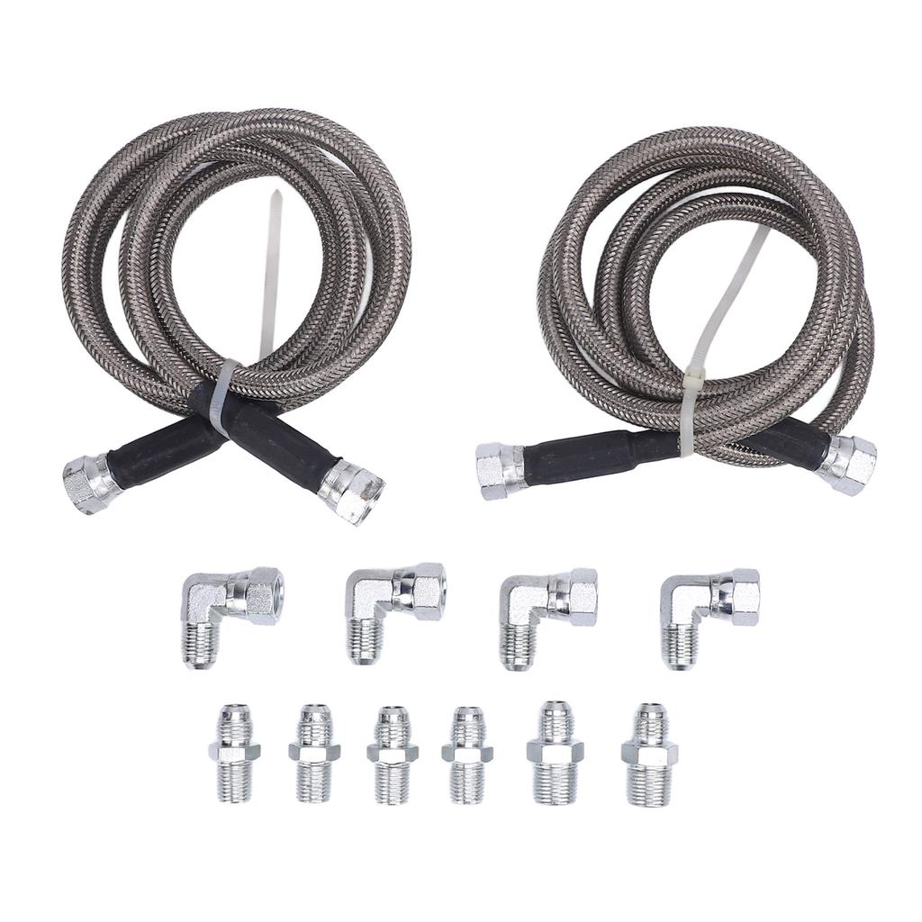 6AN 52in Transmission Fluid Oil Cooler Hose Kit Stainless Steel PTFE Transmission Cooler Lines for Trucks