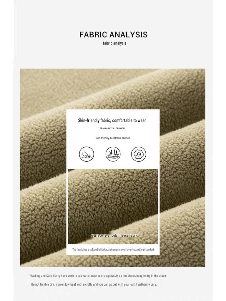 Men's Heavyweight 600G Lambswool Hoodie, Velvet Thickened Fleece, Round Neck, Warm Pullover, Autumn Winter Outerwear.