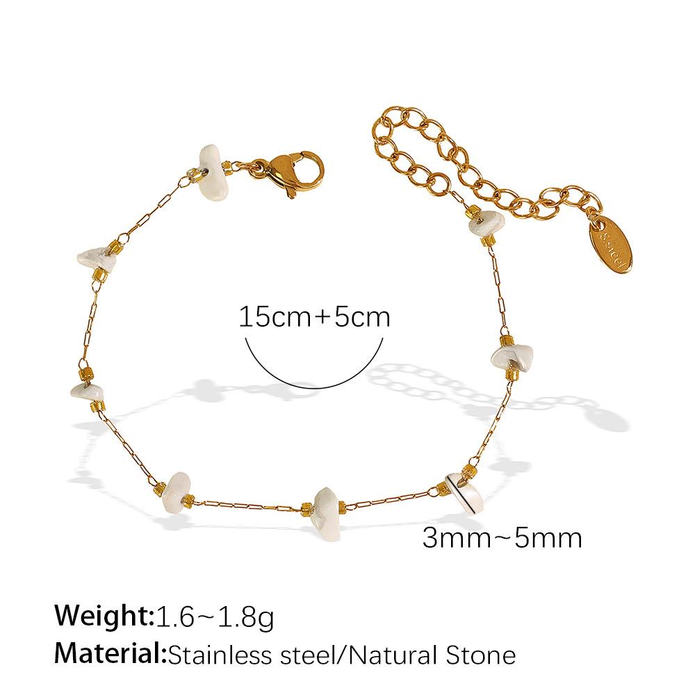 Colorful gravel boho style necklace bracelet irregular jewelry set for women
