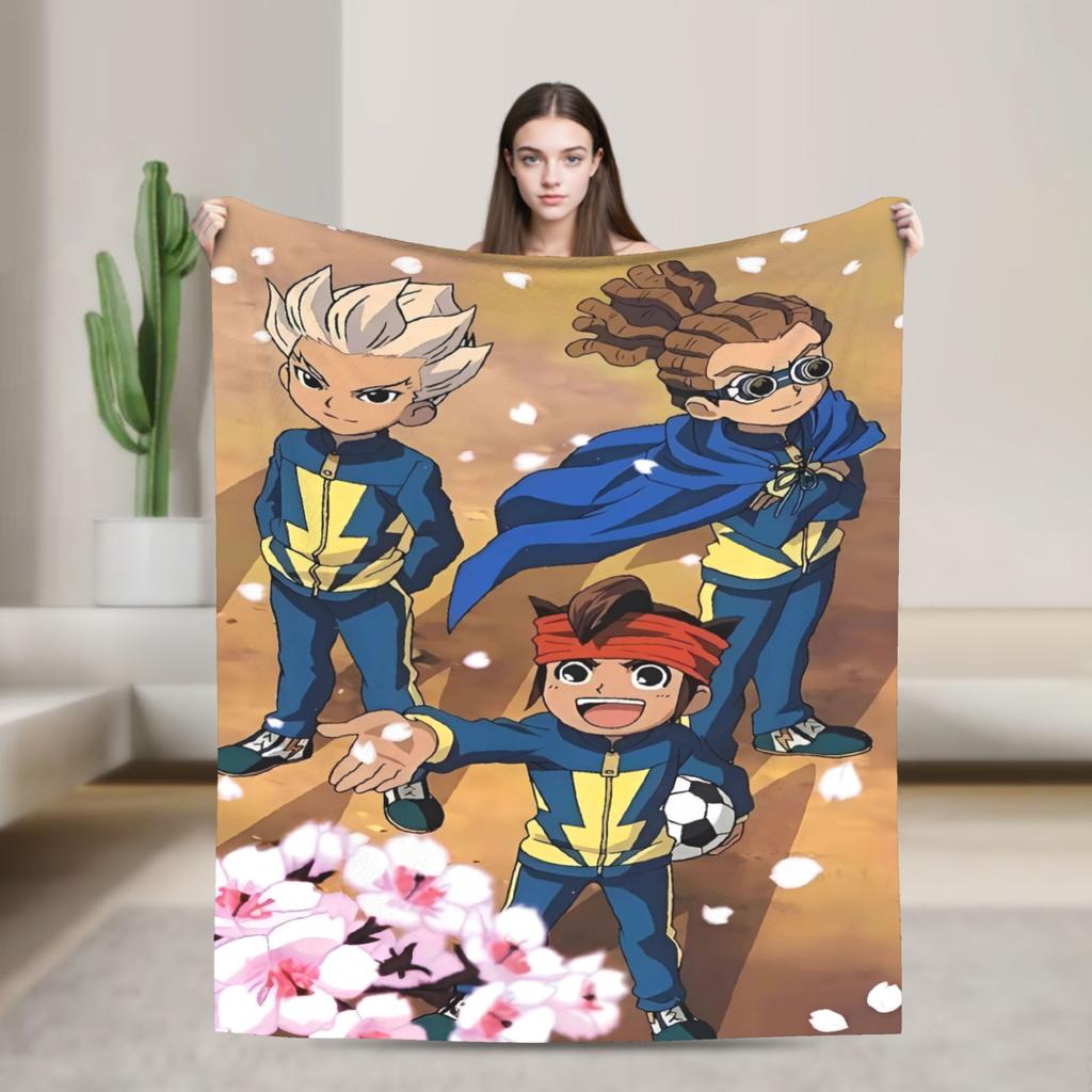 Anime Axel Blaze Inazuma Eleven Blanket Warm Fluffy Plush Throw Blanket For Girls Boys Living Room Flannel Bedspread Bed Cover