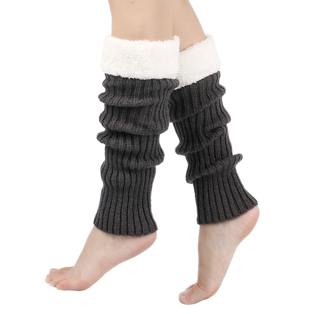 

Пушистые флисовые гетры из шерстяного трикотажа - Уютные носки-скранчи для Нового года и Рождества One Size