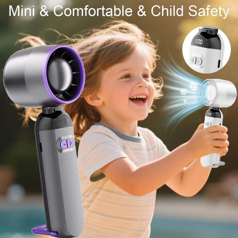 LED Digital Display Small USB Charging Fan Rechargeable Turbo Fan Mini Hand Fan  Women Makeup Tools