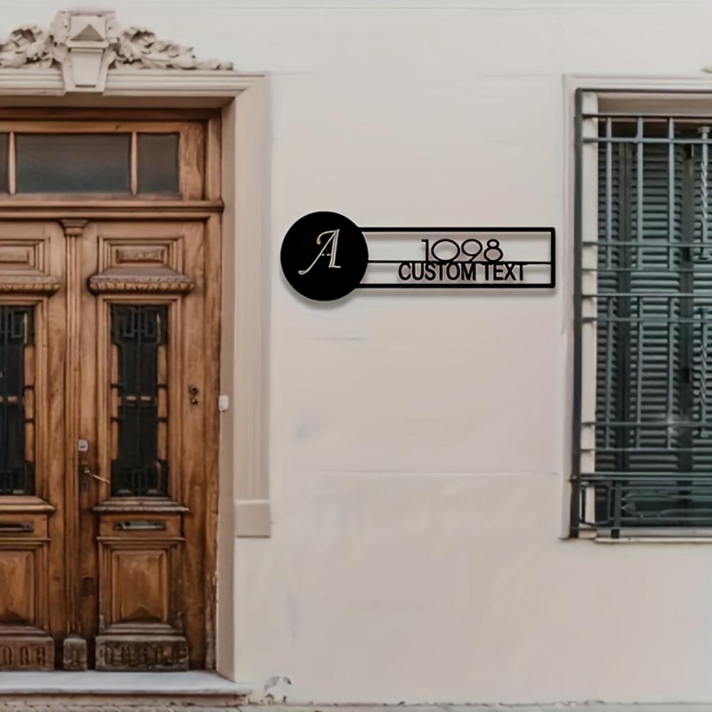 Metal Address Sign, Custom House Number Plaque, Personalized Street Name Plate, Outdoor Wall Decor for Home