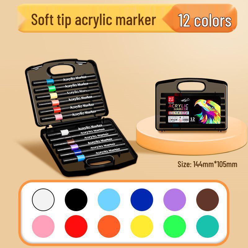

Little Black Box Acrylic Soft Tip Markers - Kids Art Pens for School & Kindergarten