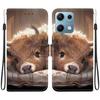 Handmade PU Leather Flip Case for Xiaomi Redmi Note 14S Anti-Slip Shockproof Cover with Wrist Strap & Heart/Rose Cat Designs