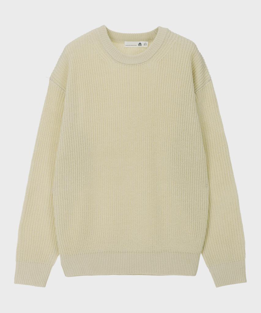 BASIC HOUSE Uni Daily Round Neck Knit Light Beige Lxkt2101