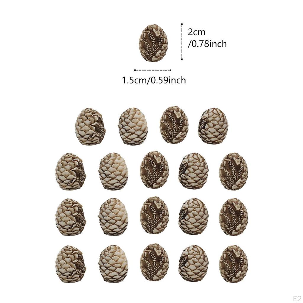 20Pcs Mini Dinosaur Eggs Decorative Resin Stones Yard Lawn Ornament Landscaping for Flower