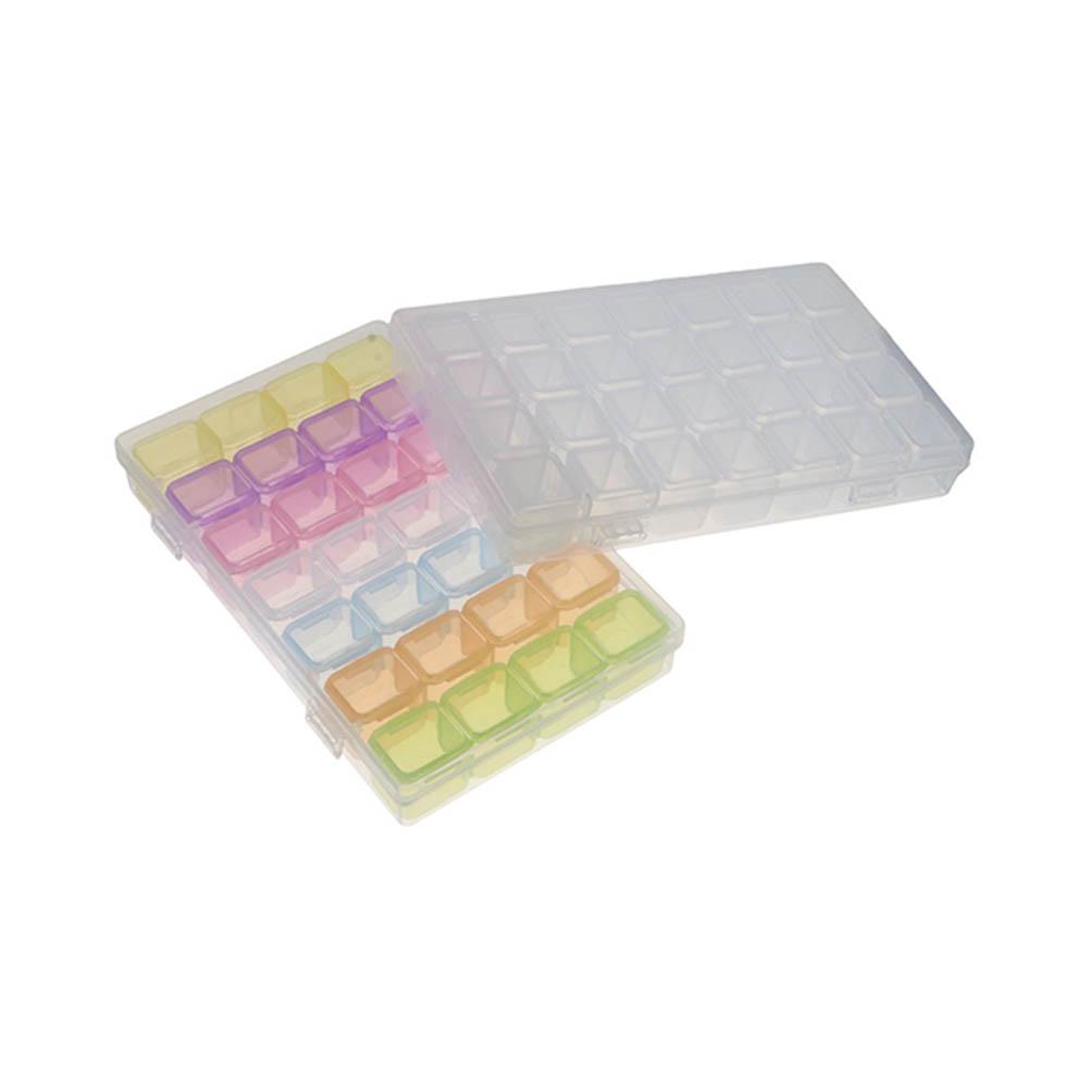 Lid Rectangle Plastic 28 Grid Jewelry Packaging Pill Box Transparent Storage Box Beads Storage Case