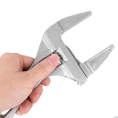 Aluminum Alloy Adjustable Wrench 6-68mm Short Handle Monkey Spanner Silver Wide Jaw Stubby Wrench Plumbing Pipeline