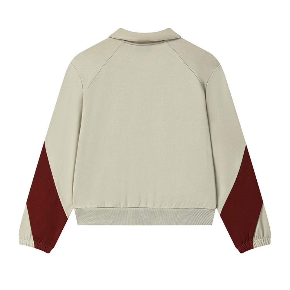 Fila White Retro Fashion Trendy Casual Versatile Comfortable Color Block Knitted Jacket Women Jackets Foam-Grey F11W533502FGY