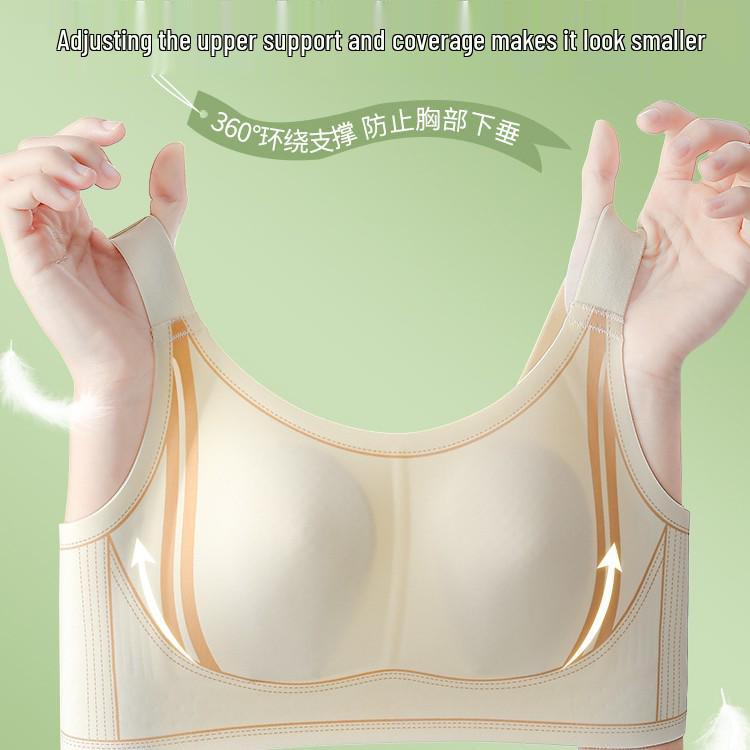 Women's Ultra-Thin Wire-Free Bandeau Bra - Rabbit Ear Cup, Anti-Exposure, Seamless Design for Minimized Appearance