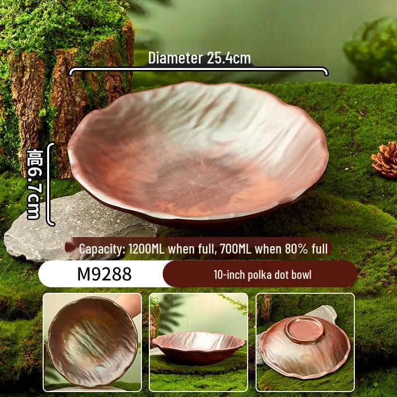 Melamine Plate for Gourmet Hot Pot, Barbecue & Shrimp: Mountain & Field Design