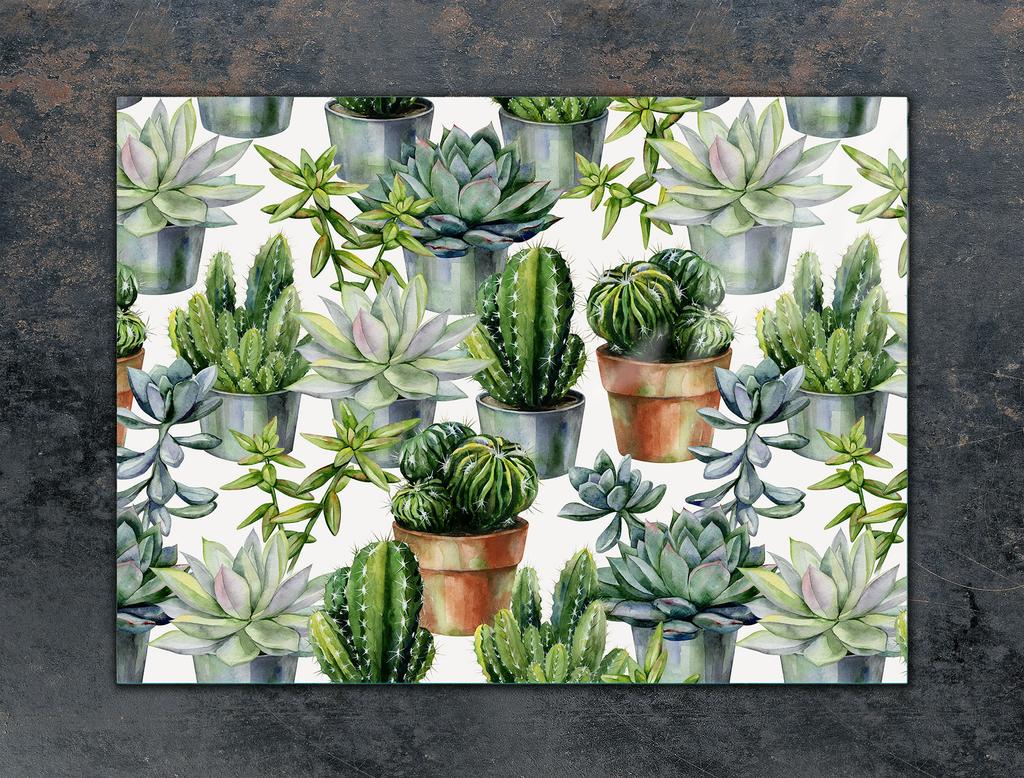 Glass Stovetop Protector 70x52 Cactus