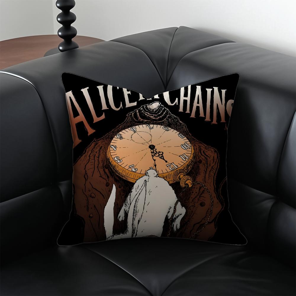 A-Alice In Chains Band Rock Kissenbezug Kissenhülle Staubmilbenfrei Unsichtbarer Reißverschluss Seidiger Plüsch Kissen