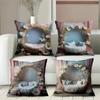 Floral Wreath Cushions With Cozy Basket Bed Design Polyester pillowcase, sofa decorative cushion cov Headboard Pillow