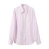 SANSACI Acetate Lapel Long Sleeve Shirt