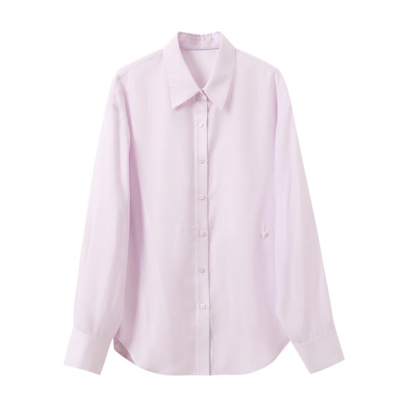 SANSACI Acetate Lapel Long Sleeve Shirt