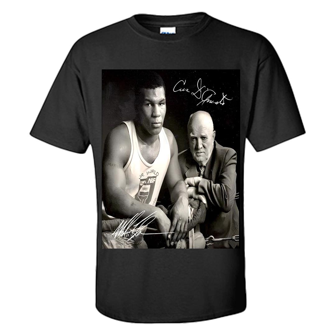 Mike Tyson T Shirt Signed Reprint Mike Tyson and Cus D Amato T -Shirt S-XXXL Vtg L