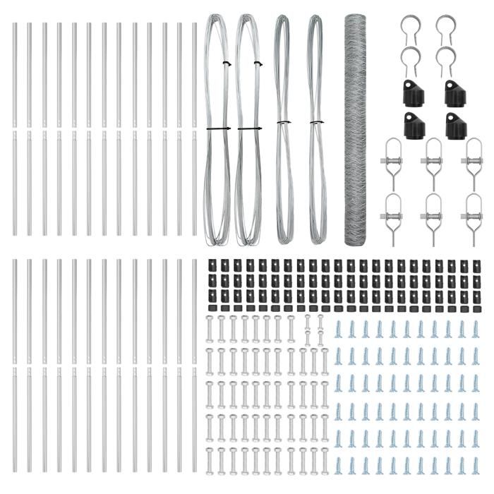 Clôture Hexagonale vidaXL 1.6x50 m Acier Galvanisé 3353008