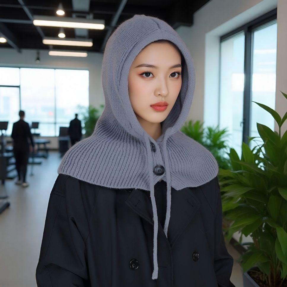 Women's Autumn & Winter Knit Hat and Scarf Set – Hooded, Warm, Ear & Cold Protection