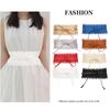 Women's Multi-Color Lace Trim Wide Waist Belt