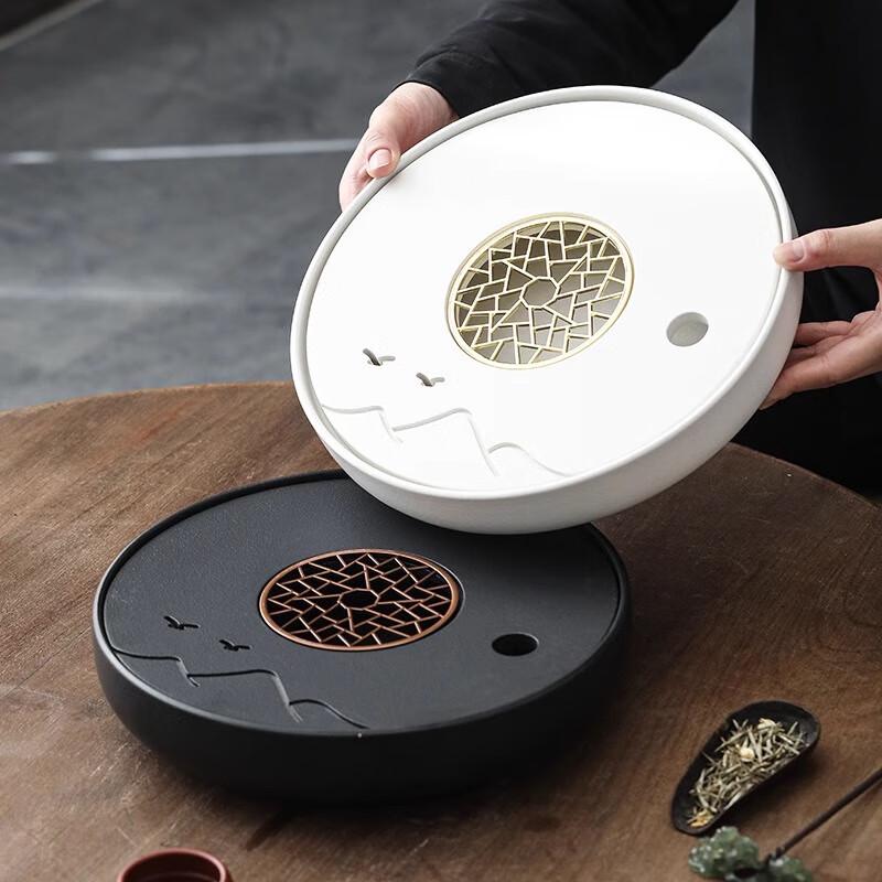 Ceramic Tea Tray with Water Storage