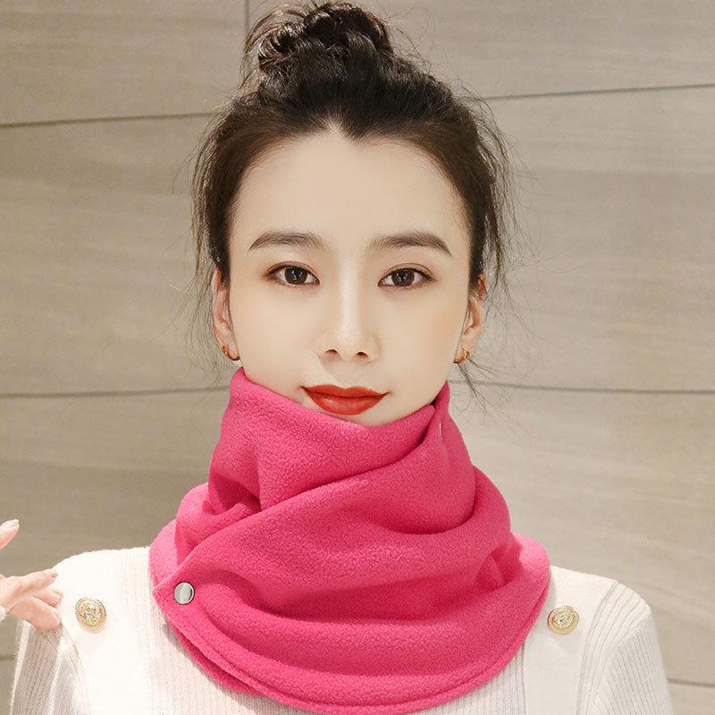 Women's Korean Style Winter Faux Rabbit Fur Knitted Scarf Set