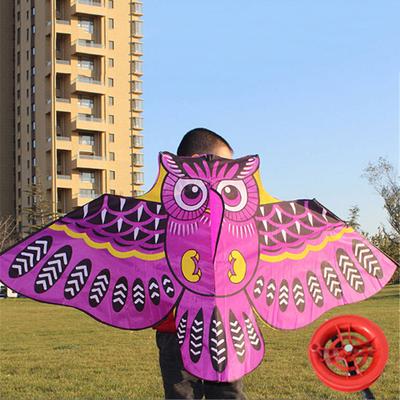 110Cm Flying Kite Bunte Cartoon Eule mit Kite Line Kinder Outdoor Spielzeug