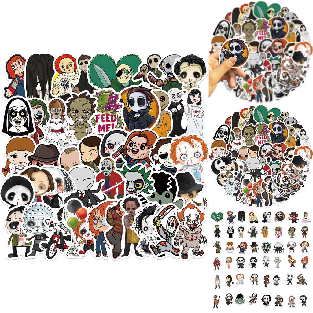 50qdiy Cute Style Horror Movie Character Stickers For Guitar Notebook Luggage Diy Waterproof Decals Wholesale