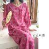 Improved cheongsam cotton silk pajamas women's spring and summer seven-quarter sleeves new Chinese style loungewear suit can be worn outside large