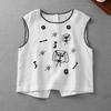 Forest Style Hand-Stitched Cotton Linen Embroidered Sleeveless Vest - Women's 2025 Summer Collection