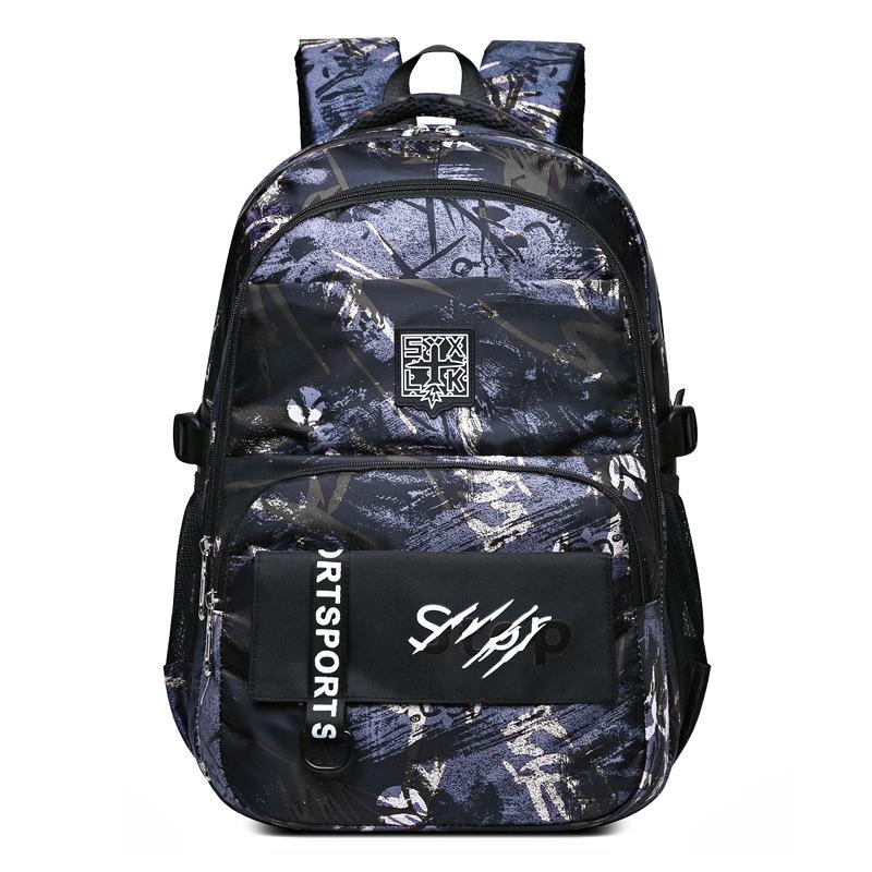 Camouflage Printed Backpack Large Capacity Casual Backpack Computer Bag Junior High School Male and Female School Bag