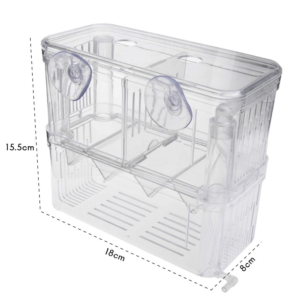 Acrylic Fish Breeding Aquarium Dual Layer Hanging Fry Baby Fish Hatchery Incubator Net Fish Breeding Isolation Box