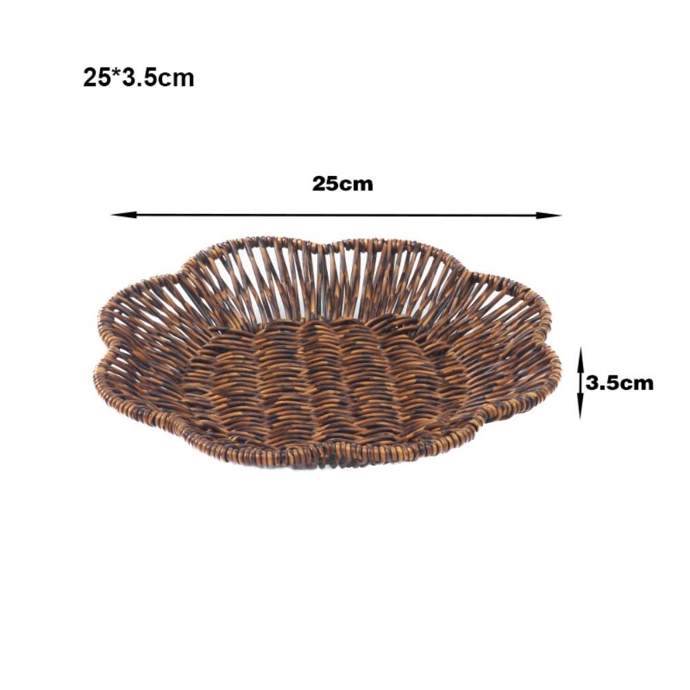 Retro Woven Imitation Rattan Fruit Plate  Wedding Candy Flower Storage