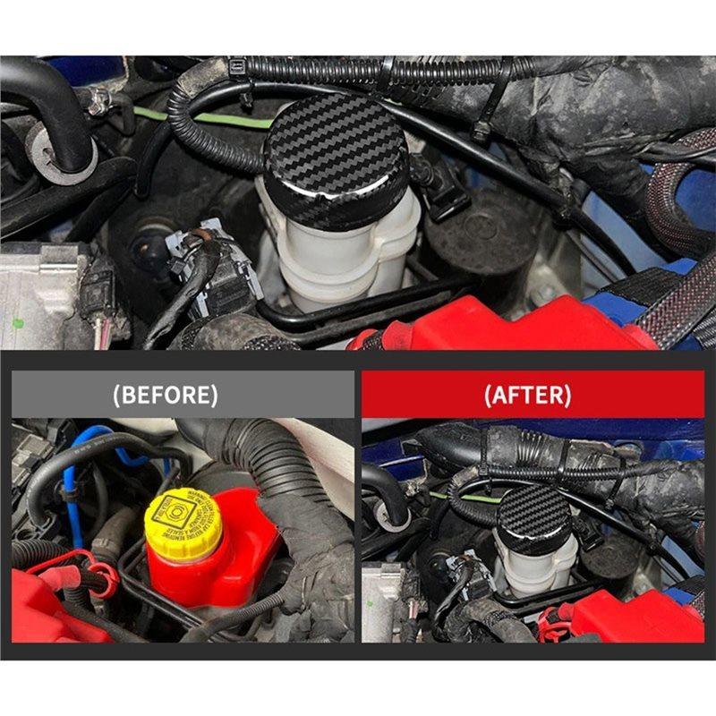 Brake Fluid Reservoir Oil Cap Cover In Real Dry Hard Carbon Fiber For Fiat 500 500C 08-24 For Abarth 595 695 2012-2024