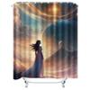 Ethereal Woman in Celestial Landscape Shower Curtain - Waterproof, Mildew-Resistant, Machine Washable for Dreamy Bathroom Decor