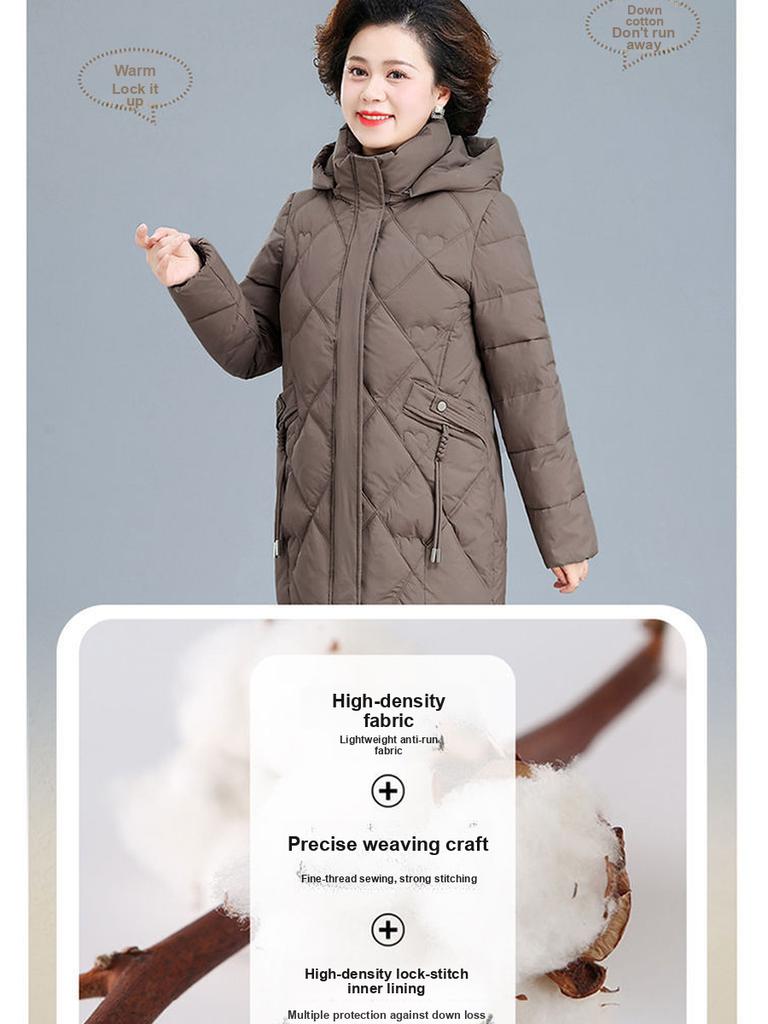 Women's Thick Cotton Puffer Jacket Winter Coat for Elderly Ladies