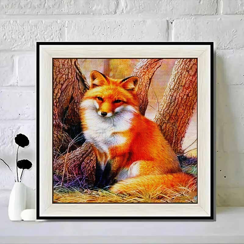 New Arrival 5D DIY Full Circle Diamond Painting "Fox" Embroidery Cross Stitch Home Decor Gift