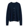 Cashmere V-Neck Cardigan Coat: Loose-Fit, Long Sleeve, Single-Breasted