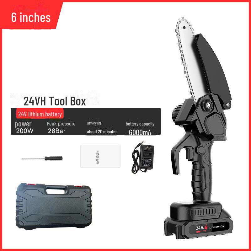 High-Power Rechargeable Handheld Electric Chainsaw for Tree Pruning and Logging