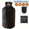 1pc Propane Gas Tank Cover, 210D Black Oxford Cloth Propane Tank Cover, Outdoor Waterproof Dustproof Gas Bottles Cover, Camping