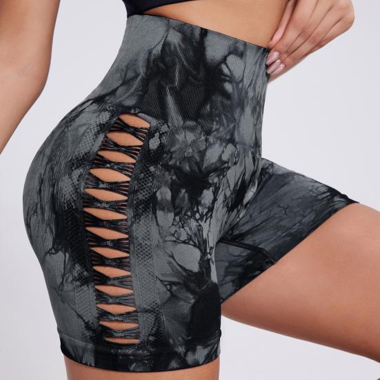 Short de Yoga, élasticité fine, contrôle du ventre, teinture creuse, sans couture, séchage rapide, haut Anti-exposition, fesses