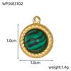 CARLIDANA Vintage Stainless Steel Pendant Gold Plated Multi-Colored Round Natural Stone Handmade Diy Necklace Jewelry Charms