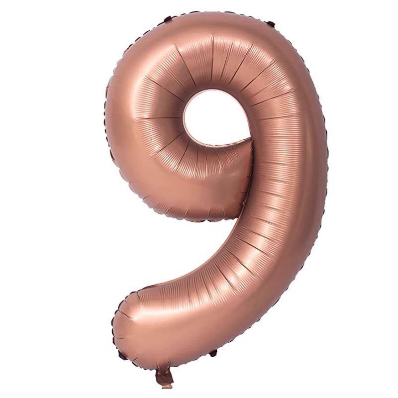 40 Inch Beige Cream Caramel Chocolate Color Retro Number Balloon 123456789 for Baby Shower Birthday Party Wedding Decoration