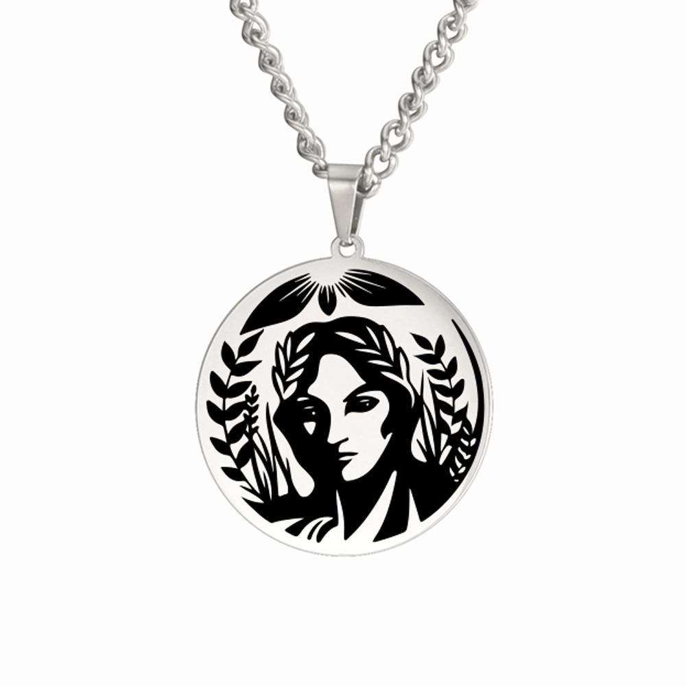Dawapara Vintage Ancient Greek Warrior Pendant Egyptian Goddess Athena Aphrodite Artemis Apollo Symbol Stainless Steel Amulet