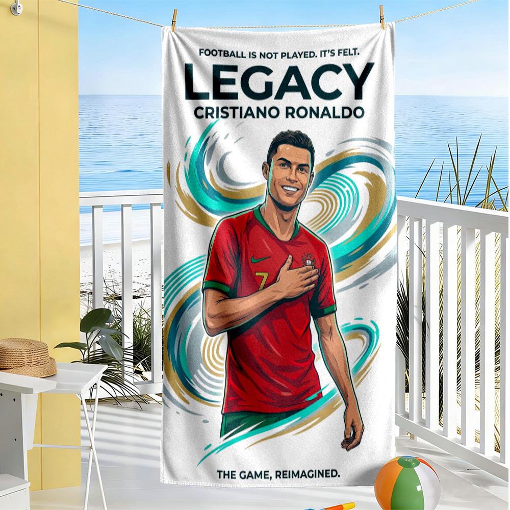 Ronaldo's Legacy Football Beach Towel Super Soft & Absorbent Comfortable Lightweight